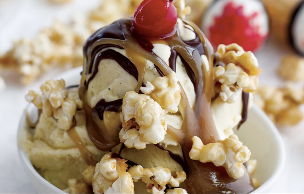 Caramel Popcorn Mascarpone Ice Cream Sundaes (Dairy Farmers of Wisconsin photo)