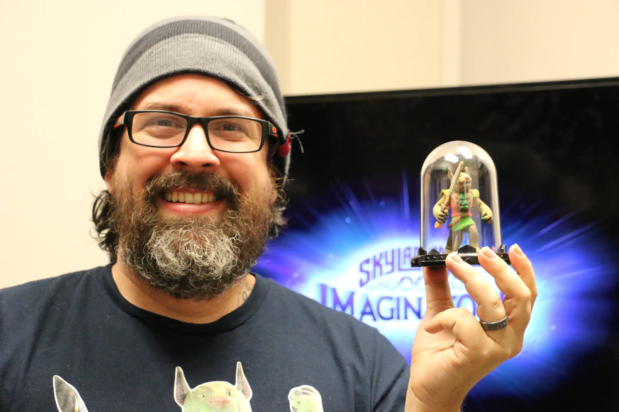 Nathan Stevens was one of the first individuals to try out the new Skylanders Imaginators video game. The game allows players to design their own game characters and order a 3D printed version from the company.