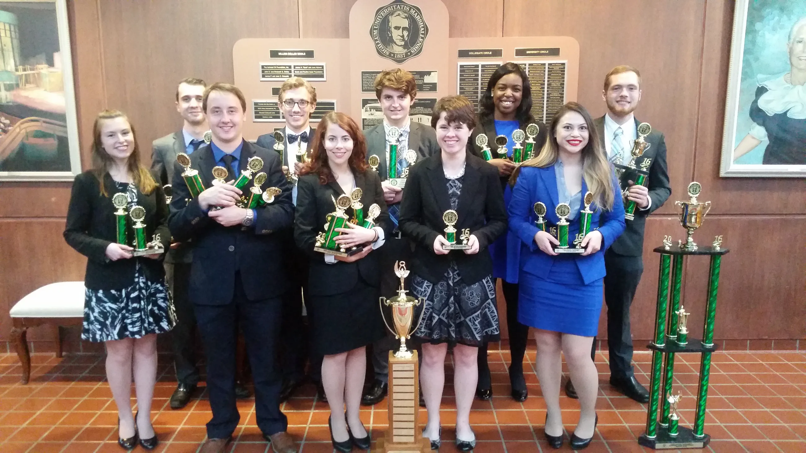 UK Forensics Team at the Marshall University Chief Justice Invitational speech and debate tournament.