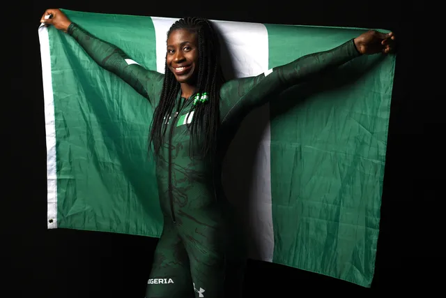 UK alumna Simidele "Simi" Adeagbo made history as Nigeria's first female skeleton athlete, Africa's first female skeleton Olympian and the first black female skeleton Olympian. Credit: Candice Ward Photography.