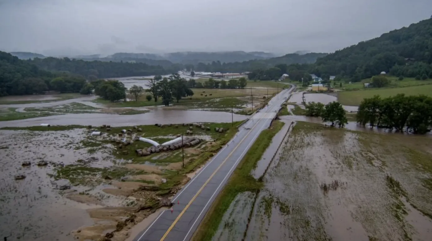 Flooding in Wisconsin after a massive storm in 2018. (National Weather Service photo via the Milwaukee Journal Sentinel)