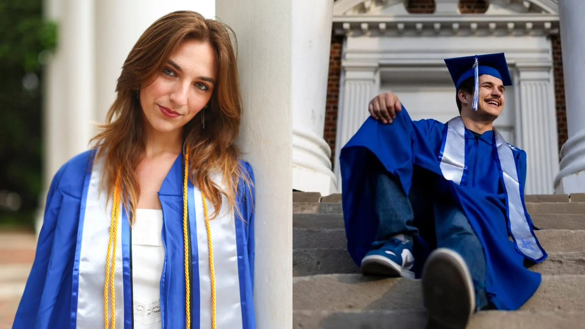 UK School of Journalism and Media graduates Abbey Cutrer (left) and Matthew Mueller.