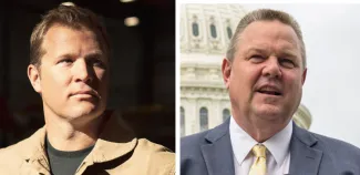 Tim Sheehy (left) and Jon Tester