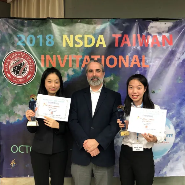 Dave Arnett represents UK at NSDA Taiwan Fall Invitational.