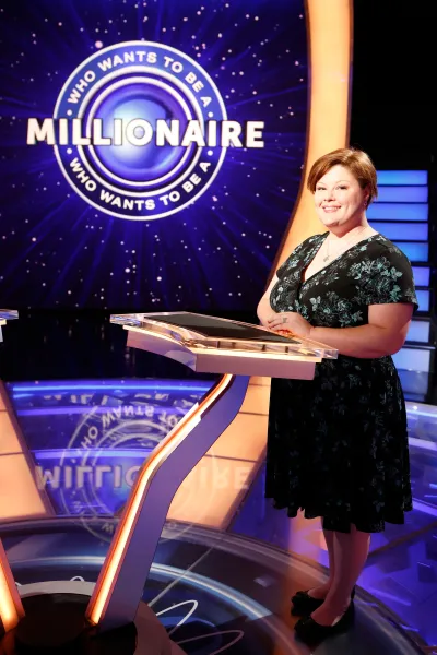 A photo of Heather Chapman from the production of “Who Wants to Be a Millionaire.” Photo: Ronda Churchill Disney/ABC Home Entertainment and TV Distribution.