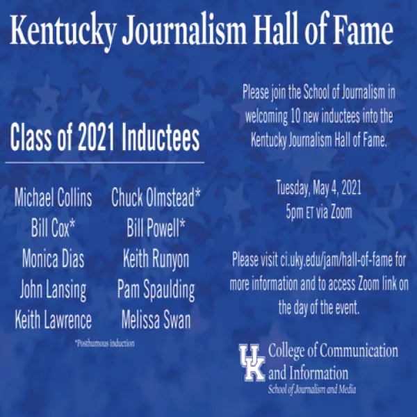 Class of 2021 Kentucky Journalism Hall of Fame.