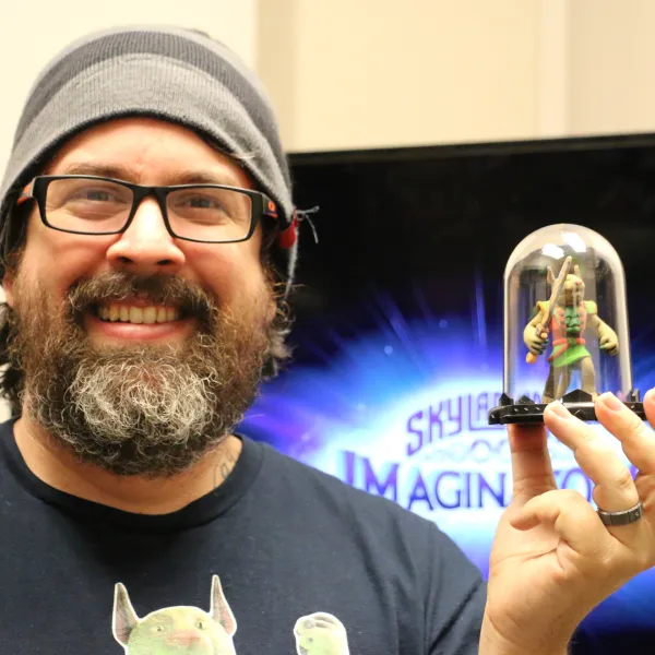 Nathan Stevens was one of the first individuals to try out the new Skylanders Imaginators video game. The game allows players to design their own game characters and order a 3D printed version from the company.