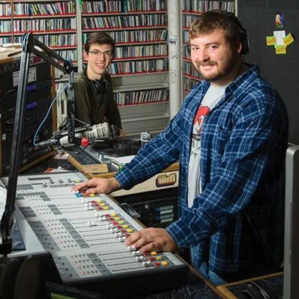 Grant Sparks and Mitchell Mullins at WRFL. Photo by Matt Barton.