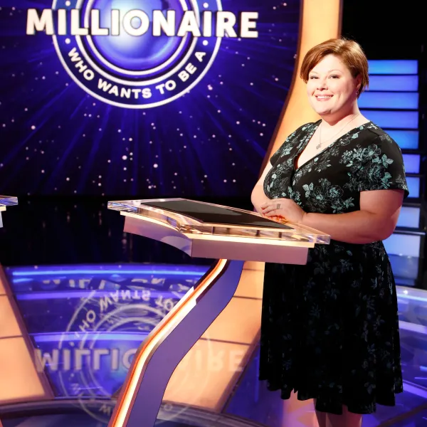 A photo of Heather Chapman from the production of “Who Wants to Be a Millionaire.” Photo: Ronda Churchill Disney/ABC Home Entertainment and TV Distribution.