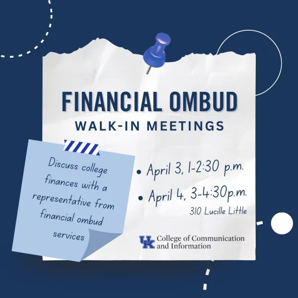 Financial Ombud Walk-In Meetings are on April 3 and 4.