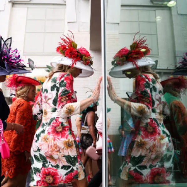 Kentucky Derby guests make their way through crowds on Saturday, May 6, 2023, at Churchill Downs in Louisville. With points from both Cutrer and Towle’s wins, UK placed 10th overall in the intercollegiate photojournalism contest. Photo by Abby Cutrer.