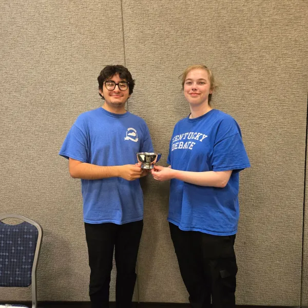 UK Debate seniors Jared Adam and Lauren McBlain.