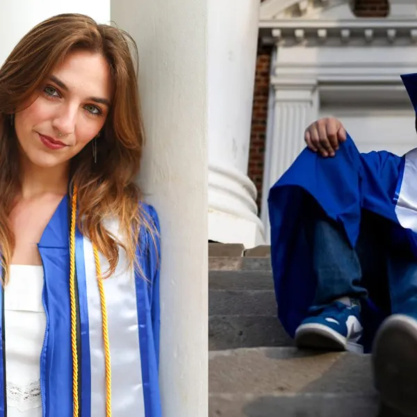 UK School of Journalism and Media graduates Abbey Cutrer (left) and Matthew Mueller.